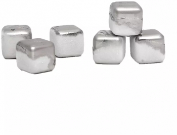 Set 6 cuburi pentru racire bauturi din otel inoxidabil Gonga® Argintiu 