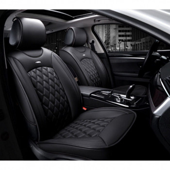 Set 2 huse scaune auto pentru fata piele ecologica negru 