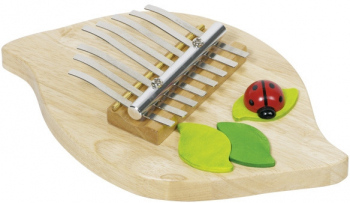 Mini pian din lemn si metal cu 8 tonuri Buburuza 