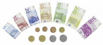 Set de joaca Euro cu Bancnote si Monede 116 piese Goki 