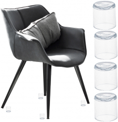 Set protectii anti-zgarieturi picioare scaun 19mm transparente