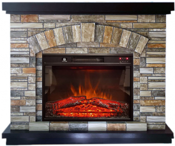Semineu electric ElectricSun Ambar stone brown L110xH101cm 