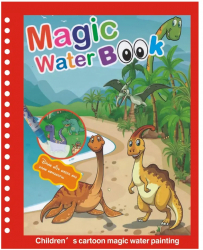 Carte de colorat cu apa reutilizabila 8 pagini 4 imagini Magic Water Book Dino 