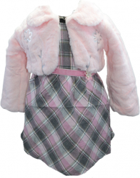 Compleu 2 piese bolerou si rochita pentru fete Happy House HH562R Roz