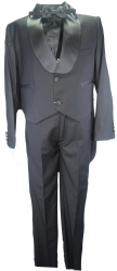 Costum 3 piese pentru baieti LA Kids 1704 122 cm Negru 