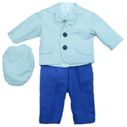 Costum botez 6 piese pentru baieti Micul Vip MCVB2-0-3-luni Multicolor 