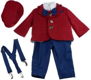 Costum de botez 6 piese pentru baieti Mini Junior CEB-51-0-3-luni Multicolor 
