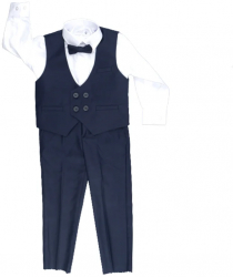 Costum elegant din 4 piese pentru baieti LA Kids 1779-B-98 Bleumarin 