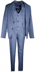 Costum elegant din 4 piese pentru baieti Slim Fit LA Kids 1766-A-92 Albastru