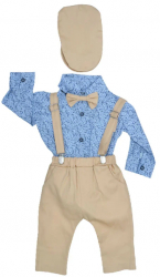 Costum elegant din 5 piese pentru baieti Micul Vip C030623-2-68 Bej 