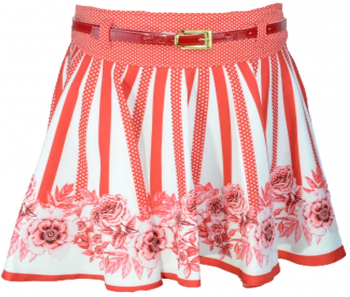 Fusta eleganta pentru fete Mini Junior 2930-110 Rosu 