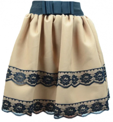Fusta eleganta pentru fete Mini Junior SN-13-128-cm Bej 