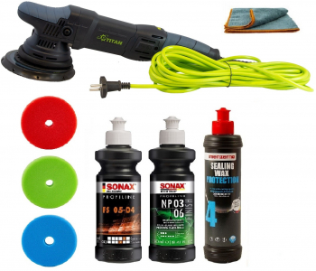 Masina polish excentric TDA15 cu set standard de lustruire Sonax etansare Menzerna SW-20928-15 