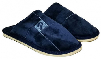 Papuci de casa barbati Peac catifelati cu broderie - Bleumarin 40/41 