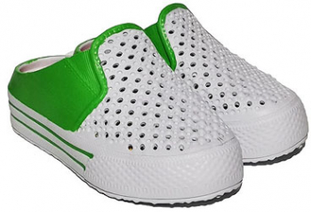 Saboti copii Eazy din spuma cu model perforat - Verde 30 