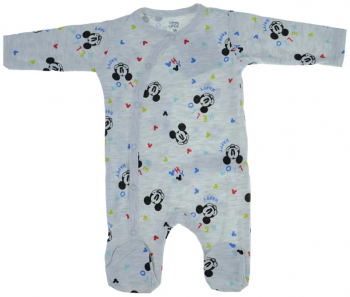 Salopeta cu maneca lunga pentru baieti E Plus M Mickey Mouse 381693-80 Alb 