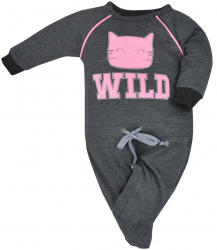 Salopeta cu maneca lunga pentru fete Koala Wild 08-027-74 Gri 