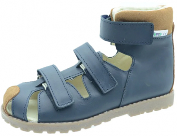 Sandale profilactice din piele naturala pentru baieti Mrugala 1388-B-34 Bleumarin 