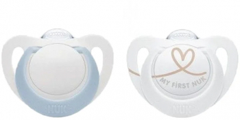 Set 2 suzete ortodontice din silicon Nuk Star 730690A-0-2 Alb 