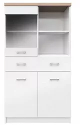 Biblioteca pal alb natur stejar sonoma Topty 80x34x145 cm 