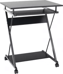 Birou pentru PC masa de gaming cu roti din pal si metal negru Tarak 60x48x73 cm 