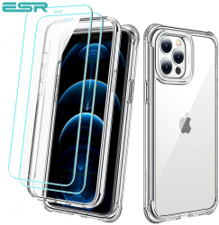 Carcasa ESR Alliance iPhone 12 Pro Max Clear frame + 2 folii sticla securizata
