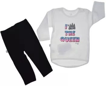 Compleu 2 piese pantaloni si bluza pentru fete Koala 07-771A Alb 