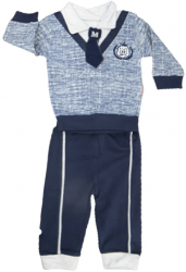 Compleu din 2 piese bluza cu maneca lunga si pantaloni pentru baieti Minitix 1780-80 Bleumarin 