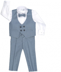 Costum elegant din 4 piese pentru baieti LA Kids 1770-A-92 Albastru 