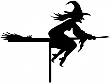 Decoratiune Bad Witch Halloween KRO-1110 dimensiune 45x40cm negru 