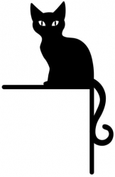 Decoratiune Krodesign Door Cat KRO-1112 dimensiune 40x45cm negru 