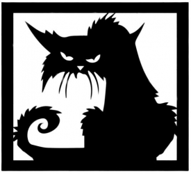 Decoratiune metalica de perete Krodesign Angry Cat 60 cm grosime 1.5 mm 