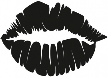 Decoratiune metalica de perete Krodesign KRO-1065 Lips diametru 48 cm negru grosime 1.5 mm 