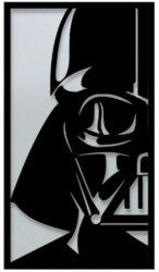 Decoratiune metalica de perete Krodesign KRO-1068 Darth Vader lungime 55 cm negru grosime 1.5 mm 