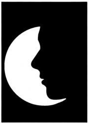 Decoratiune metalica de perete Krodesign Moon Decor 60 cm grosime 1.5 mm 