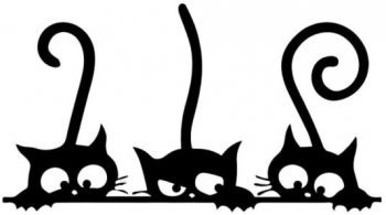 Decoratiune metalica de perete Krodesign Three Cats 60 cm grosime 1.5 mm 