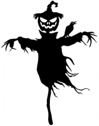 Decoratiune perete Halloween Scarecrow Krodesign KRO-1127 dimensiune 60 cm negru 