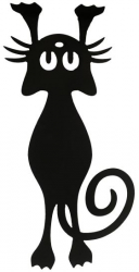 Decoratiune perete Krodesign Funny Cat lungime 52 cm negru 
