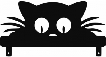 Decoratiune perete Krodesign Garden Cat negru 26 x 50 x 1.5 cm 