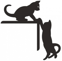 Decoratiune perete Krodesign KRO-1103 Cats Door dimensiune 300x300 mm negru 