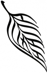 Decoratiune perete Krodesign Leaf Lungime 100 cm negru 