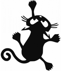 Decoratiune perete Krodesign Scared Cat negru 35 cm 
