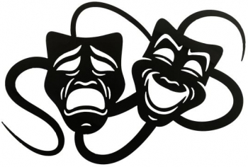 Decoratiune perete Krodesign Theater Mask diametru 50x34 cm negru 
