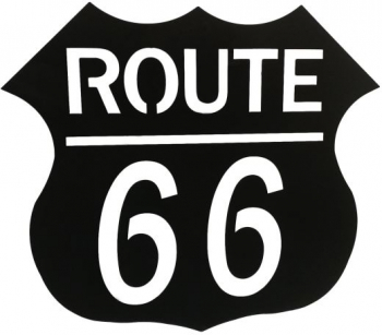 Decoratiune perete Route 66 dimensiune 68x60 cm negru 