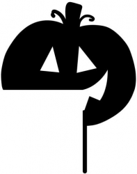 Decoratiune semn Halloween Pumpkin Krodesign KRO-1109 dimensiune 45x40cm negru 
