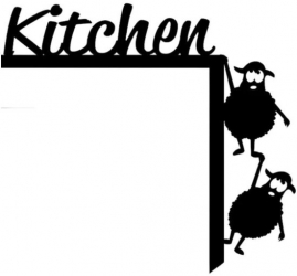 Decoratiune semn Kitchen Krodesign KRO-1099 dimensiune 30x30 cm negru 