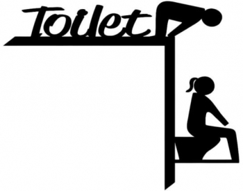 Decoratiune semn Toilet Krodesign dimensiune 30x30 cm negru 