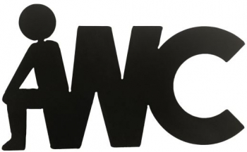 Decoratiune semn wc Krodesign dimensiune 24x14 cm negru 