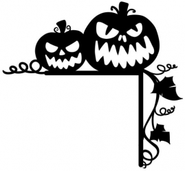 Decoratiune usa Halloween Pumpkin Krodesign KRO-1106 dimensiune 45x40cm negru 