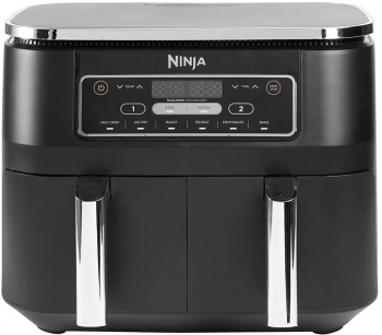 Friteuza cu aer cald Ninja AF300EU 2470W 7.6L 6 programe 2 zone independente de gatit negru 